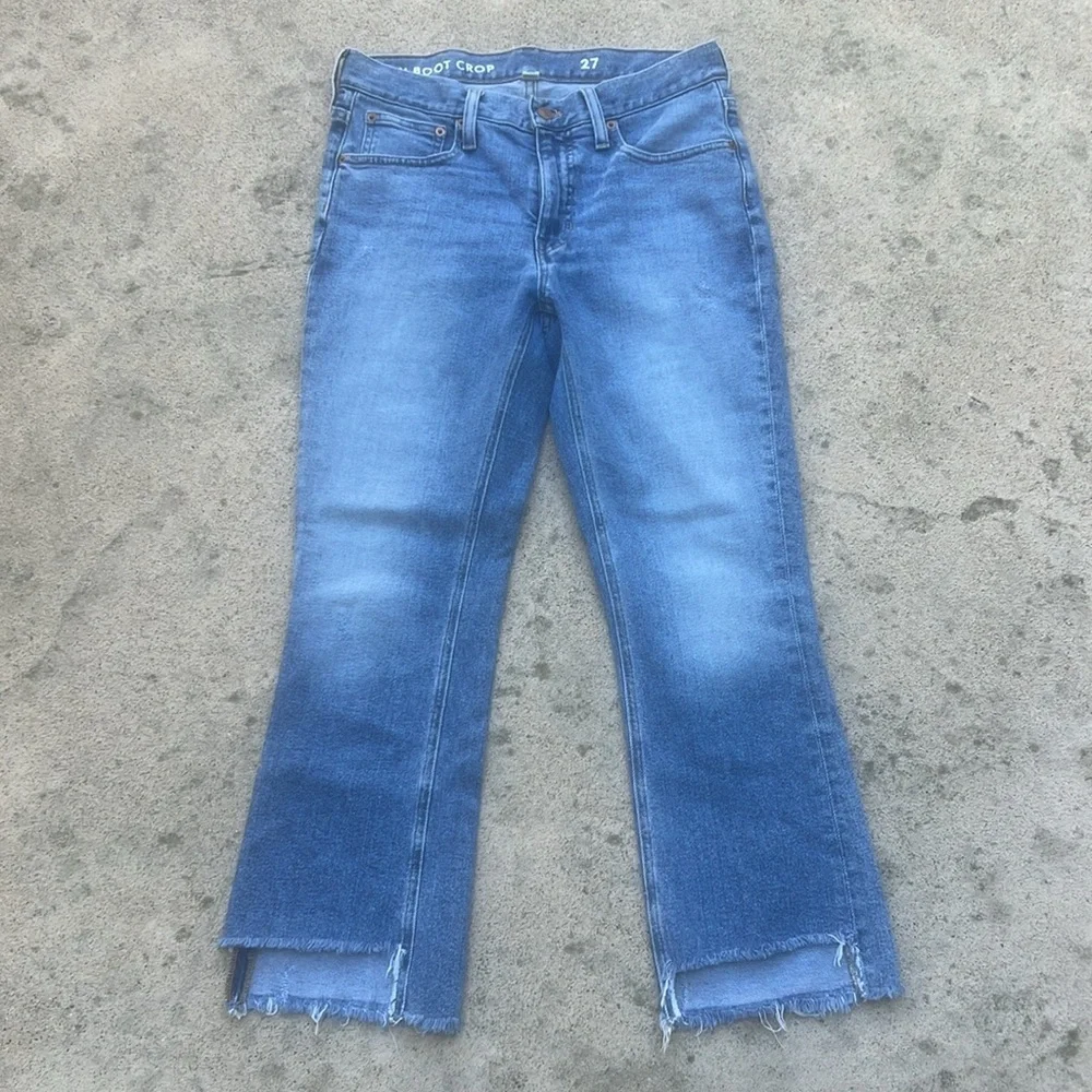J. Crew Billie Demi Boot Crop Fray Hem Jeans Women's Size 27